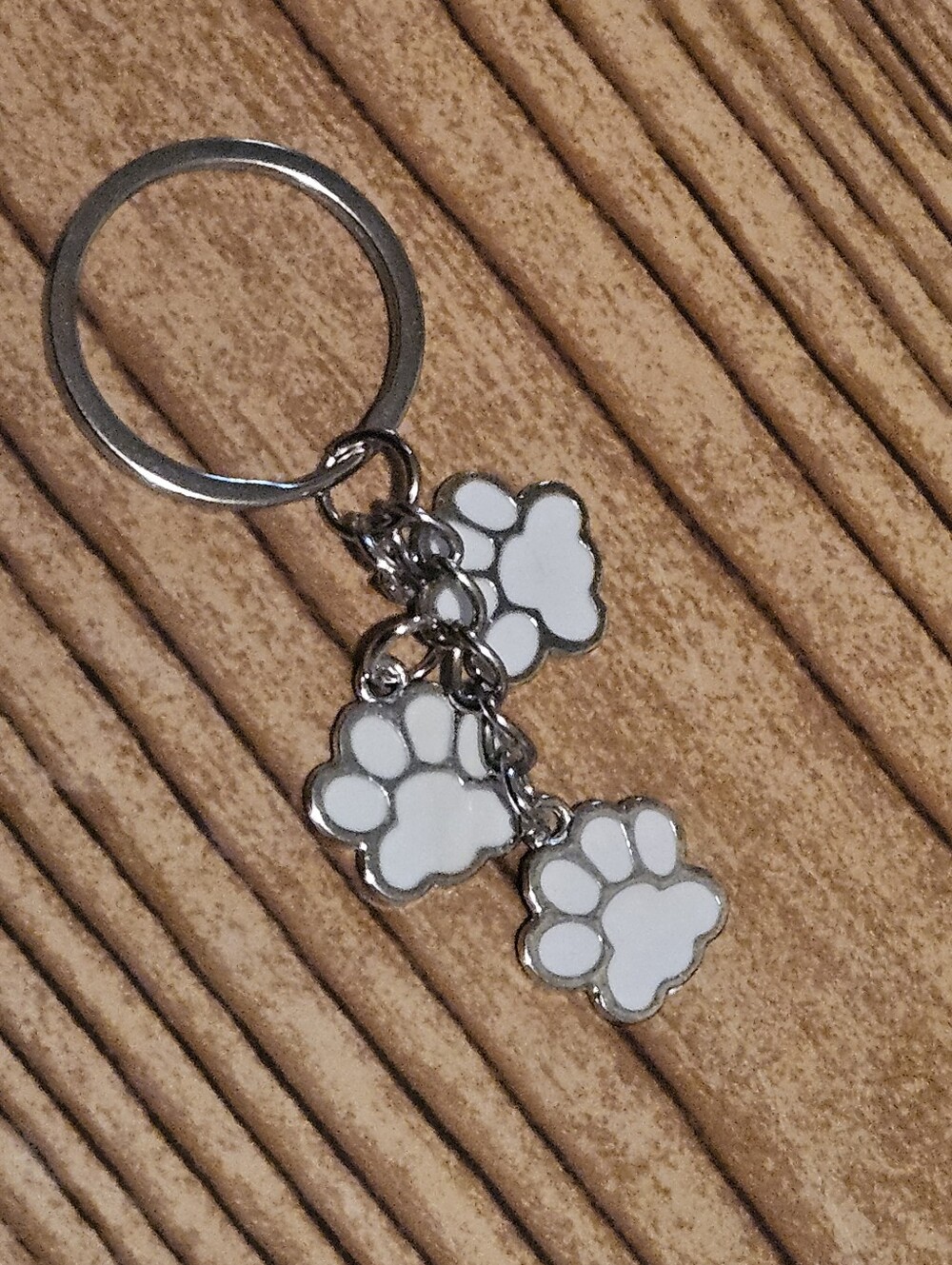 Dog Paw Keychain Cute Alloy Key Chain Ring Purse Bag charm - Picture 2 of 5